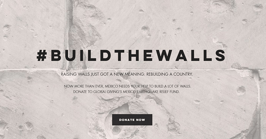 #BuildTheWalls home page. 